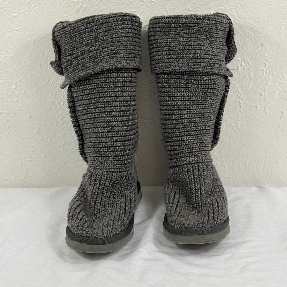 UGG Australia Women's Size 7 Cardy Classic Knit Tall Sweater Boots Gray 5819